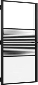 vidaXL Ușă de sticlă Dungi Negru 76 x 3.5 x 201.5 cm Aluminiu