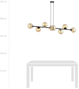 Lustră pe tijă LINEAR 8xE14/10W/230V negru/bej