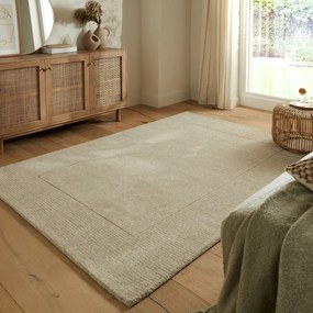 Covor Textured Border, Flair Rugs, 200x290 cm, lana, natural