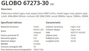 Plafoniera LED design modern Sid negru, maro