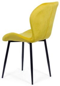 Scaun dining din catifea cu picioare metalice BUC 248U galben
