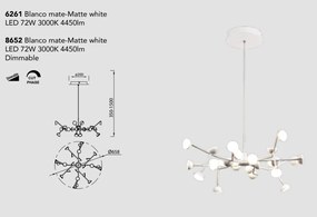 Lustra LED dimabil design modern ADN alb Medium