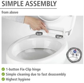 Capac WC 38 x 45 cm Easy-Close (cu închidere automată) Droplets – Wenko