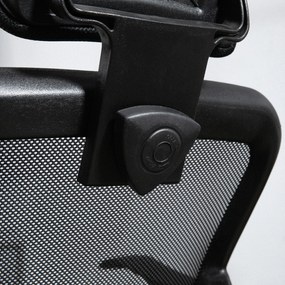 Vinsetto Scaun de Birou Ergonomic și Reglabil cu Tetieră, Negru | Aosom Romania