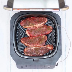 Friteuza cu aer cald si grill 5in1 Ninja Foodi Smart EG351EU, 1760W, 5.7 L, Pana la 4 portii, 5 moduri, Cyclonic Air, Smart Cook, Acoperire ceramica, Negru/Inox