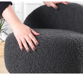 Taburet MIKI, Ø 46 cm, gri închis