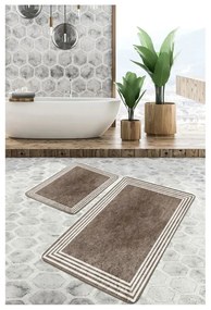 Covorașe de baie taupe 2 buc. din catifea 60x100 cm – Mila Home