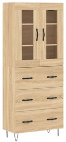 3198436 vidaXL Dulap înalt, stejar sonoma, 69,5x34x180 cm, lemn compozit