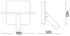 Spot LED de perete Ideal Lux PIANO LED/11,5W/230V USB negru