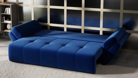 Canapea extensibilă dumonde cu ladă de depozitare si sezut confortabil din spuma high-density, Berlin Royal Blue 250x100 cm