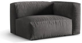 Modul pentru canapea modulară gri cu tapițerie din catifea (cu colț pe partea dreaptă) Martina – Micadoni