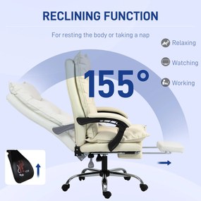 Vinsetto Fotoliu Birou Negru – Rabatabil, Suport Picioare &amp; Ergonomic | Aosom Romania