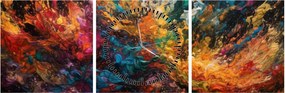 Tablou - Abstracția culorilor II. (cu ceas) (90x30 cm)