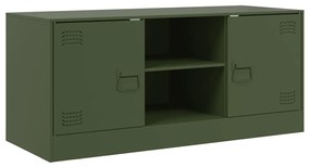 841689 vidaXL Comodă TV, verde măsliniu, 99x39x44 cm, oțel