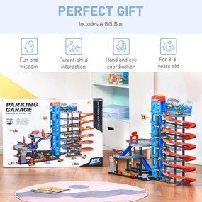 HomCom jucarie parcare supraetajata cu masini, 92x46x71cm | AOSOM RO