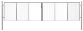 vidaXL Poartă de grădină din oțel galvanizat, argintiu, 400x100 cm