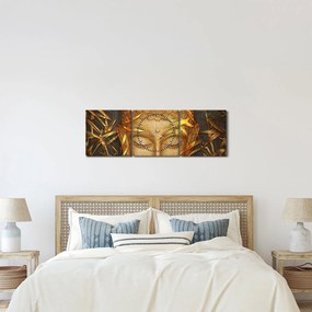 Tablou - Buddha de aur (cu ceas) (90x30 cm)