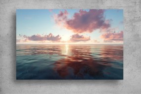 Tapet Premium Canvas - Rasaritul cu nori de la plaja