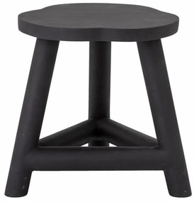 Taburet rotund din lemn de mango, negru, 35 X 38 cm, Malie