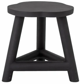 Taburet rotund din lemn de mango, negru, 35 X 38 cm, Malie