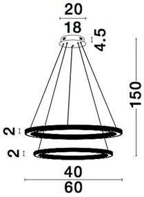 Lustra LED dimabila design elegant CILION 60cm