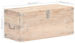 Cufar, 90 x 40 x 40 cm, lemn masiv de acacia 1, Maro deschis, 90 x 40 x 40 cm