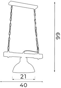 Lustra cu lant HAKON 1xE27/60W/230V