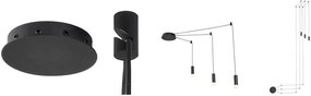 Lustra moderna cu 10 pendule de 6metri Ziko G9 negru