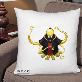 Perna Personalizata Assassination Classroom Koro-sensei, 40x40 cm, Alb Pufos, Husa Detasabila, Perna Inclusa, BEKZ®