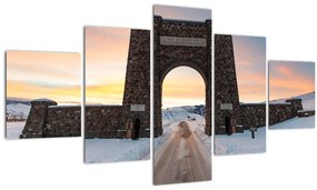 Tablou cu poarta, Yellowstone (125x70 cm), în 40 de alte dimensiuni noi