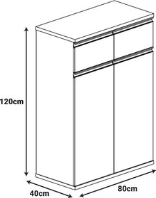 Dulap birou Oscar Maro 160x40x120 cm