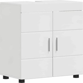 vidaXL Set dulap baie TULUM Alb lucios 60 x 34 x 63 cm Lemn compozit