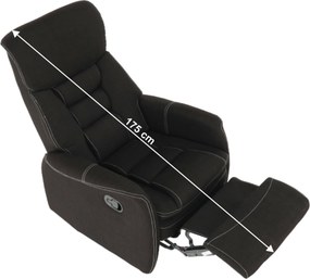 Fotoliu pentru relaxare, material textil ciocolatiu, KOMFY