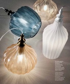 Lustra suspendata, Pendul CLEOFE ambra, alb, cobalt sau ecru