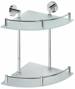 SAPHO XR604 X-Round E raft de sticlă dublu de colțcu bară 27 x 39 x 27 cm
