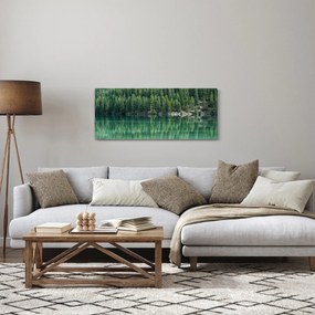 Tablou - Coniferi lângă lac (120x50 cm)