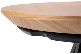 Masă de dining rotundă extensibilă cu blat cu aspect de lemn de stejar cu blat suplimentar ø 120 cm Magnus – Windsor &amp; Co Sofas