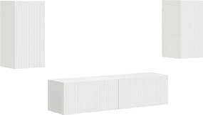 vidaXL Set comodă TV 4 pcs Alb Lemn compozit