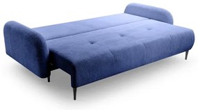Canapea extensibilă tapițată CLOUDY, 3 locuri, albastră