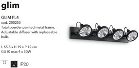 Aplica design modern GLIM PL4 NERO 200255