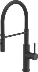 Baterie bucatarie cu pipa flexibila Quadron Unique Andy negru carbon