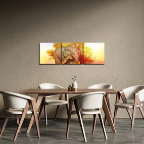Tablou - Animale africane (cu ceas) (90x30 cm)