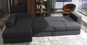 Colțar extensibil dumonde cu ladă de depozitare si sezut confortabil din spuma high-density, Gloria Enjoy Grafit II 320x183 cm