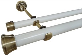 Galerie dubla fara inele FULDA - 25/19 - alb/aur antic (Alege marime: 140 cm)