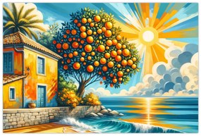 Tablou - Casă cu portocale I. (90x60 cm)