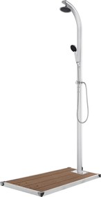 vidaXL Duș de grădină cu bază maro, 220 cm, aluminiu