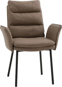 Scaun tip fotoliu Ramon, piele ecologica, structura metalica - MARO