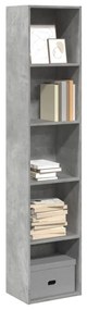 857888 vidaXL Bibliotecă, gri beton, 40x30x189 cm, lemn prelucrat