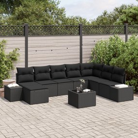 vidaXL Set de canapele pentru grădină cu pernă 9 pcs 319 x 209 x 85 cm