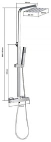 Set de duș Tullino cu baterie termostatică